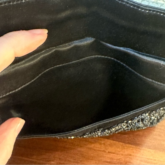 🌟2xHP🌟VTG 1960 Marie Antoinette of Paris Black Micro Bead Satin Evening Clutch - Picture 6 of 15